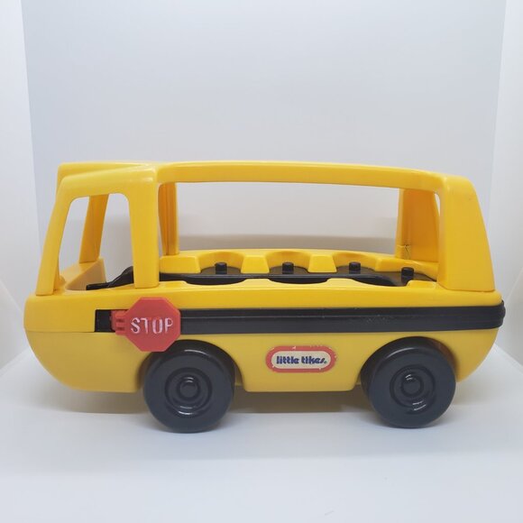 Little Tikes Toddle Tots School Bus Yellow Push Along Vehicle Vintage 1988 Toy - Picture 16 of 16